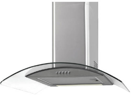 Larger image of Osprey Hoods 600mm Cooker Hood With Curved Glass (Stainless Steel).