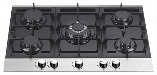 Larger image of Osprey Hobs Gas Hob With 5 x Burners & Black Glass Top (700mm).