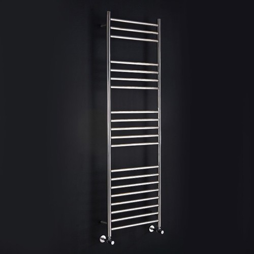 Larger image of Phoenix Radiators Athena Towel Radiator (9 Rails, Stainless Steel). 350x600.