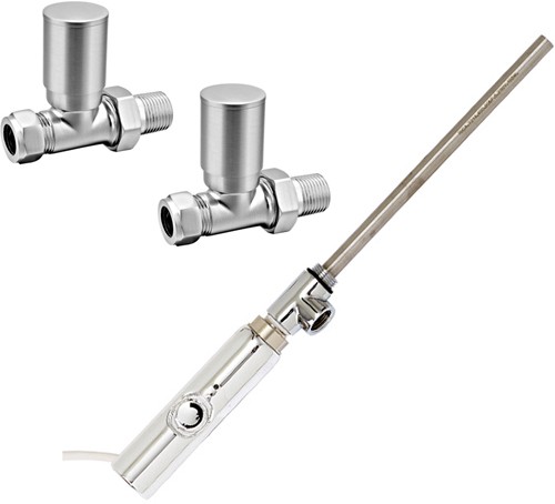 Larger image of Phoenix Radiators Thermostatic Element Pack & Straight Valves  (150w).