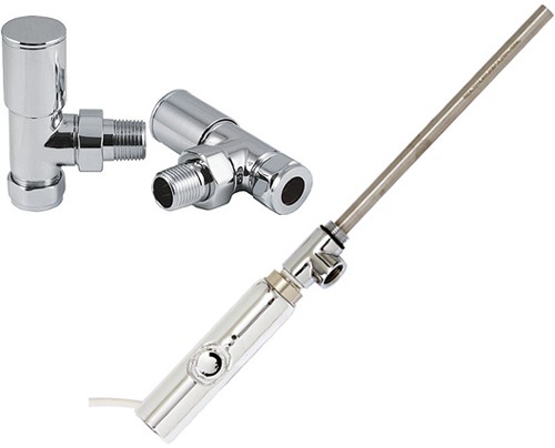 Larger image of Phoenix Radiators Thermostatic Element Pack With Angled Valves  (600w).