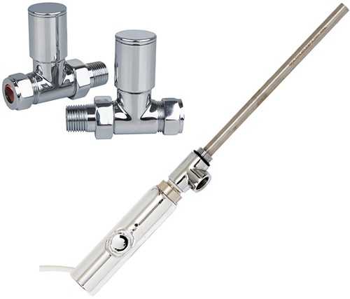 Larger image of Phoenix Radiators Thermostatic Element Pack & Straight Valves  (600w).