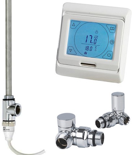 Larger image of Phoenix Radiators Digital Thermostat Pack With Corner Valves (150w).