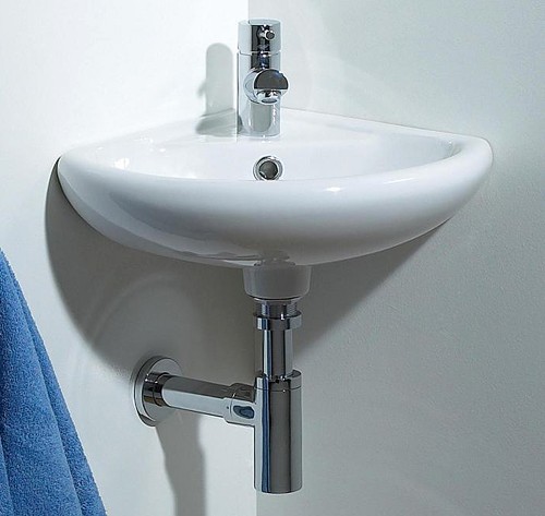 Example image of Hydra Corner Basin (1 Tap Hole). 460mm.