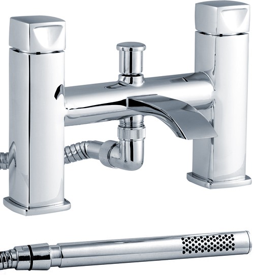 Larger image of Crown Series A Bath Shower Mixer Tap With Shower Kit (Chrome).