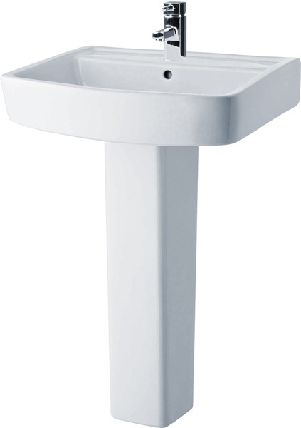 Larger image of Crown Ceramics Bliss 600mm Basin & Pedestal (1 Tap Hole).