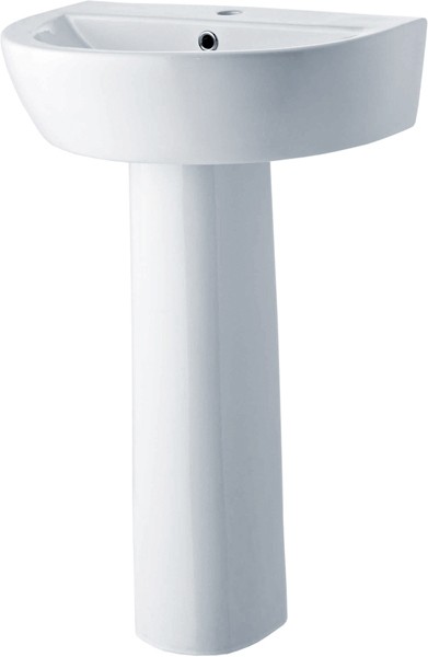 Larger image of Crown Ceramics Solace 610mm Basin & Pedestal (1 Tap Hole).