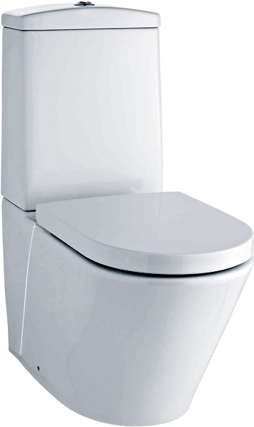 Example image of Crown Ceramics Solace Toilet With Push Flush Cistern & Soft Close Seat.