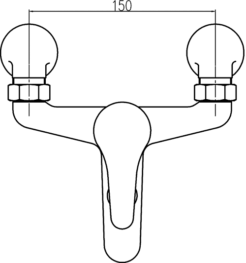 Technical image of Nuie Eon Eon Bath Shower Mixer Tap With Shower Kit (Chrome).