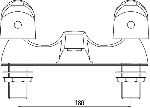 Technical image of Crown D-Type Bath Filler Tap (Chrome).