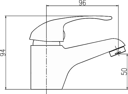 Technical image of Nuie Eon Eon Basin Mixer Tap (Chrome).