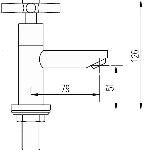 Technical image of Crown Series 1 Basin Taps (Chrome).