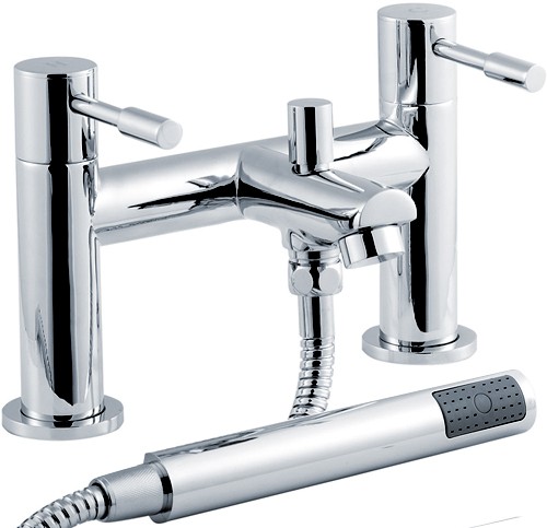 Nuie Crown Series Bath Shower Mixer Tap With Shower Kit (Chrome). Size 2