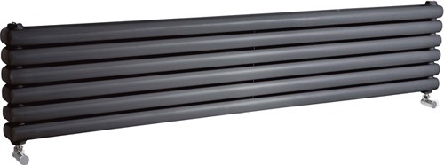 Larger image of Crown Radiators Peony Double Radiator. 6702 BTU (Anthracite). 1800mm Wide.
