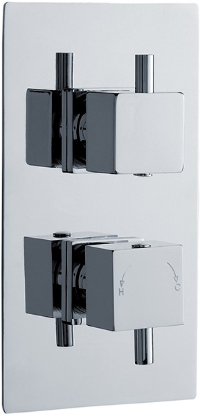 Nuie Chrome Twin Thermostatic Shower Valve With Diverter - Image 4