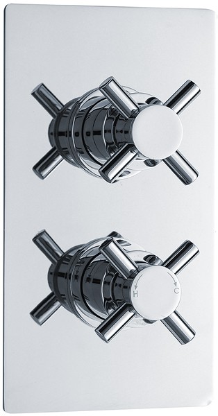 Larger image of Crown Showers Twin Concealed Thermostatic Shower Valve (Chrome).