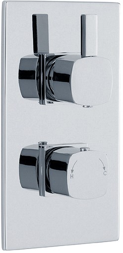 Larger image of Crown Showers Twin Concealed Thermostatic Shower Valve (Chrome).