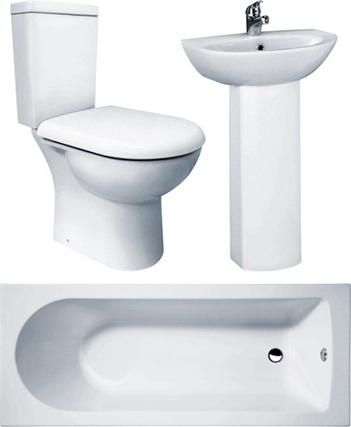 Larger image of Crown Suites Knedlington Bathroom Suite With Single Ended Bath (1700x700mm).