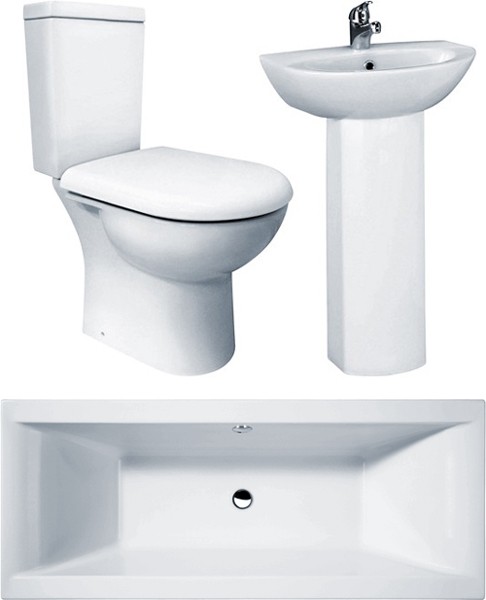 Larger image of Crown Suites Knedlington Bathroom Suite With Double Ended Bath (1700x700mm).