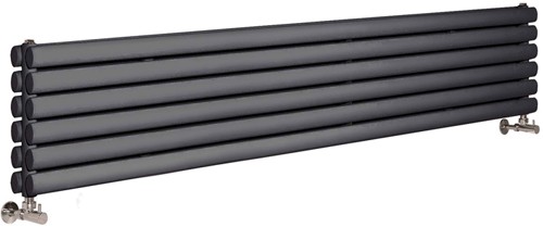 Larger image of Crown Radiators Ricochet Horizontal Radiator (Anthracite). 1750x354mm.