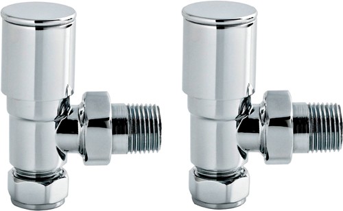 Larger image of Crown Radiator Valves Angled Radiator Valves (Pair, Chrome).