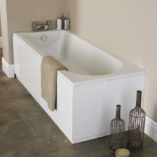 Example image of Crown Baths Barmby Single Ended Acrylic Bath. 1800x750mm.