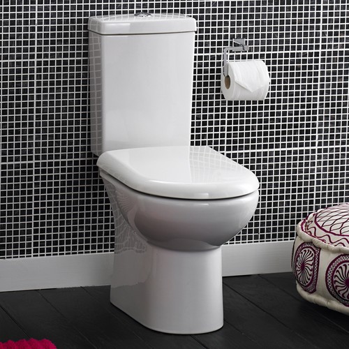 Larger image of Crown Ceramics Knedlington Toilet With Dual Push Flush Cistern & Seat.