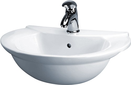 Larger image of Crown Ceramics Otley Semi Recessed Basin (1 Tap Hole).