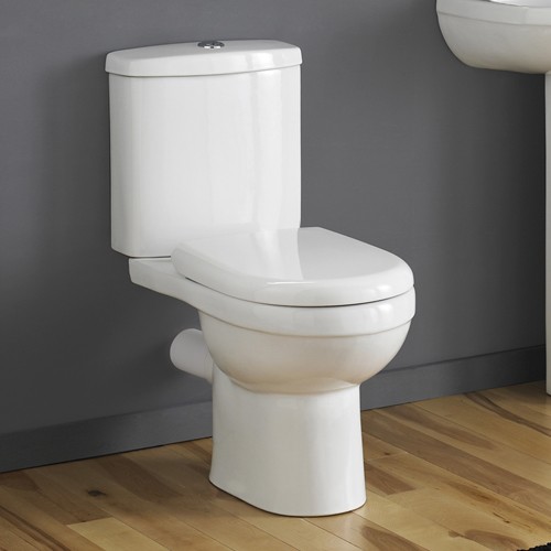Nuie Crown Ceramics Ivo Toilet With Push Flush Cistern & Soft Close Seat.