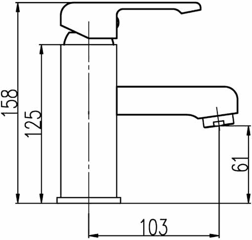 Technical image of Crown Series P Basin Tap (Chrome).