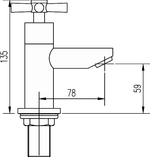 Technical image of Crown Series 1 Basin & Bath Taps Set (Chrome).