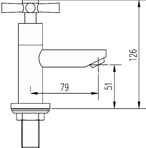 Technical image of Crown Series 1 Basin & Bath Taps Set (Chrome).