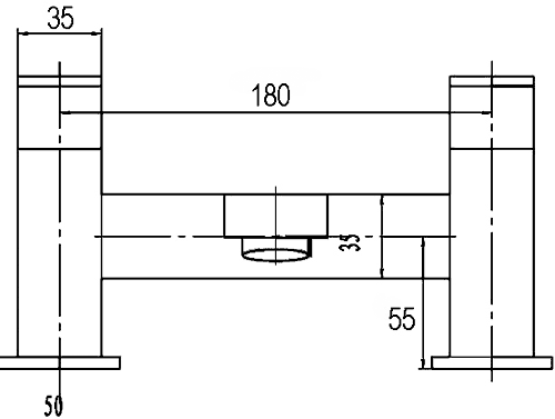 Technical image of Crown Series A Basin & Bath Filler Tap Set (Chrome).