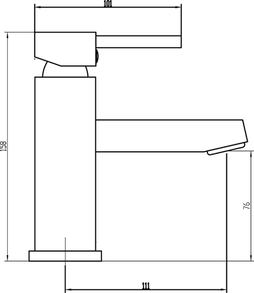 Technical image of Crown Series L Basin & Bath Shower Mixer Tap Set (Chrome).