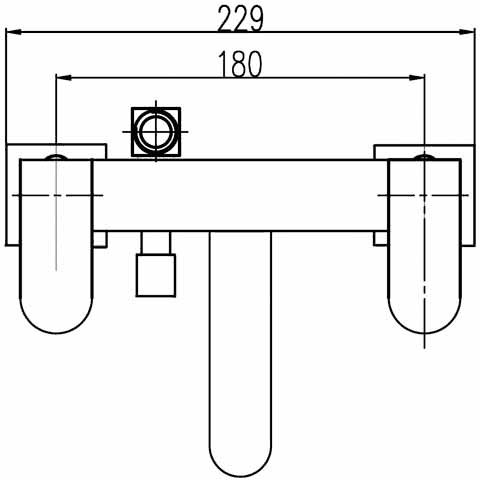 Technical image of Crown Series S Basin & Bath Shower Mixer Tap Set (Chrome).