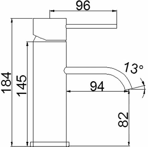 Technical image of Crown Series W Basin & Bath Shower Mixer Tap Set (Chrome).