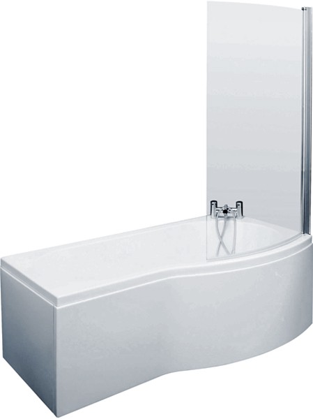 Example image of Crown Baths Shower Bath With Screen & Panels (1700mm, Right Handed).