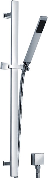 Larger image of Crown Rectangular Slide Rail Kit With Shower Handset & Hose (Chrome).