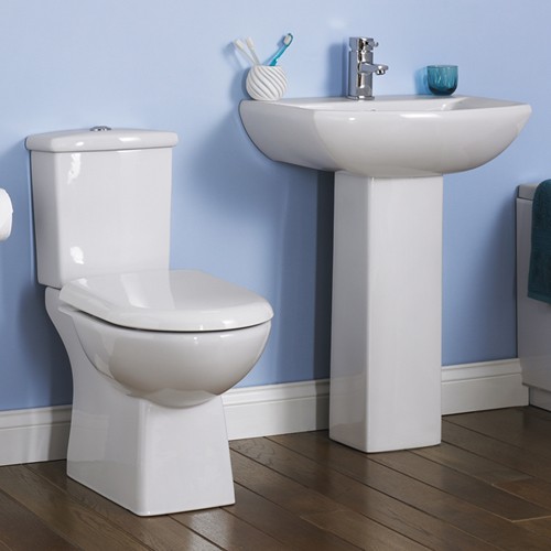 Larger image of Crown Ceramics Asselby 4 Piece Bathroom Suite With Toilet & 600mm Basin.