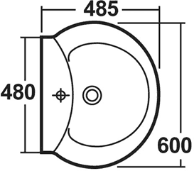 Technical image of Crown Ceramics Otley 4 Piece Suite, Toilet, Seat, Basin & Semi Pedestal.