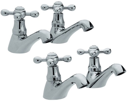 Larger image of Viscount Basin & Bath Taps Set (Chrome).