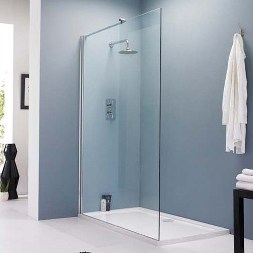 Example image of Crown Wet Room Glass Shower Screen & Arm (1200x1850mm).