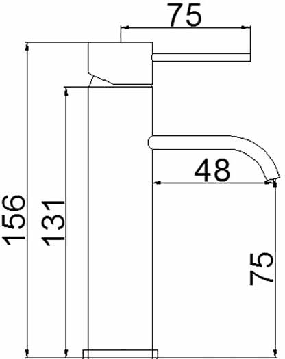 Technical image of Crown Series W Mini Basin Tap (Chrome).