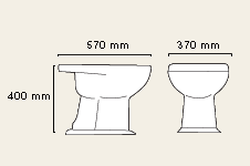 Technical image of York York / Warwick Bidet with 1 Tap Hole.