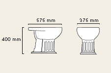 Technical image of Durham Bidet with 1 Tap Hole.