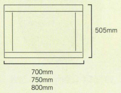 Technical image of daVinci 700mm modern bath end panel in wenge finish.