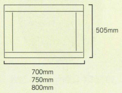 Technical image of daVinci 800mm modern bath end panel in wenge finish.