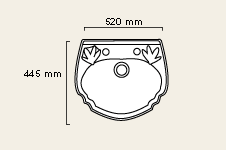 Technical image of Avondale 2 Tap Hole Vanity Basin.