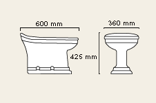 Technical image of Avoca Bidet with 1 Tap Hole.
