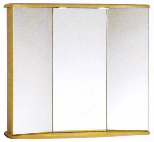 Larger image of daVinci Birch Gallassia 3 door bathroom cabinet, lights & shaver socket.